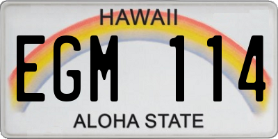 HI license plate EGM114