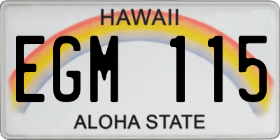 HI license plate EGM115