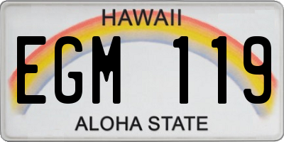 HI license plate EGM119