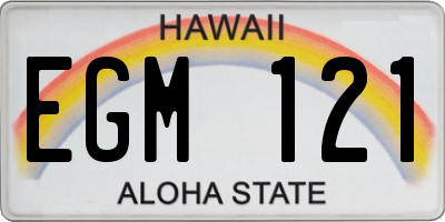 HI license plate EGM121