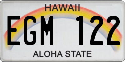 HI license plate EGM122