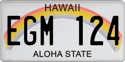 HI license plate EGM124