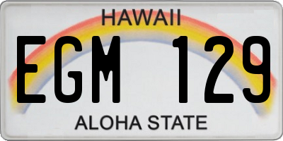 HI license plate EGM129