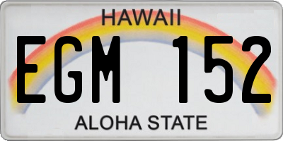 HI license plate EGM152
