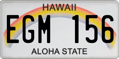 HI license plate EGM156