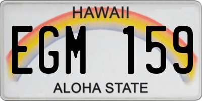 HI license plate EGM159