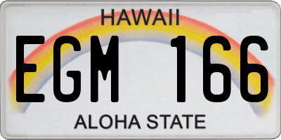 HI license plate EGM166