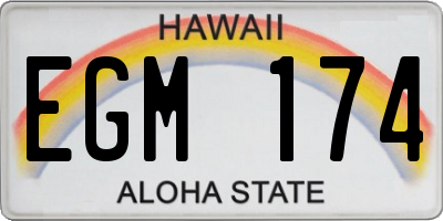 HI license plate EGM174