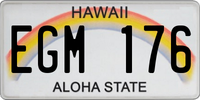 HI license plate EGM176