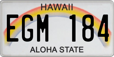 HI license plate EGM184