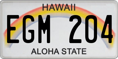 HI license plate EGM204