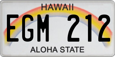 HI license plate EGM212