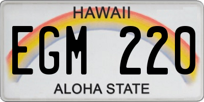 HI license plate EGM220