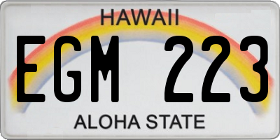 HI license plate EGM223