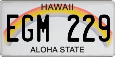 HI license plate EGM229