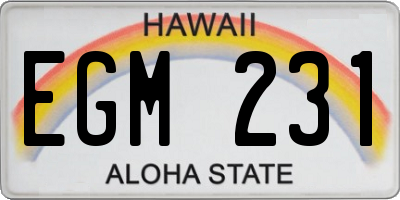 HI license plate EGM231