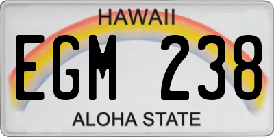 HI license plate EGM238