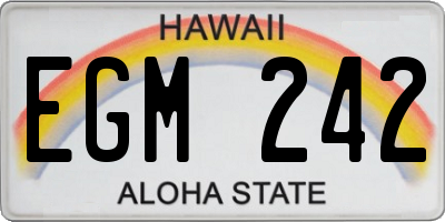 HI license plate EGM242
