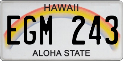 HI license plate EGM243