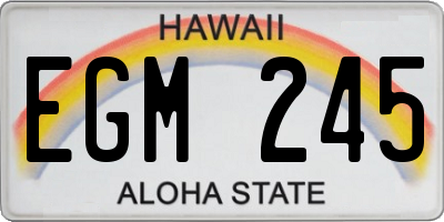 HI license plate EGM245