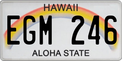 HI license plate EGM246