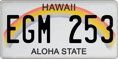 HI license plate EGM253