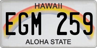 HI license plate EGM259