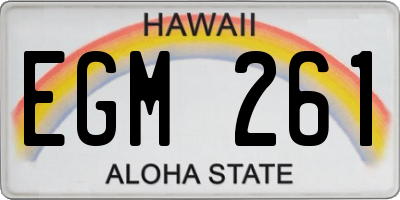 HI license plate EGM261