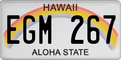 HI license plate EGM267