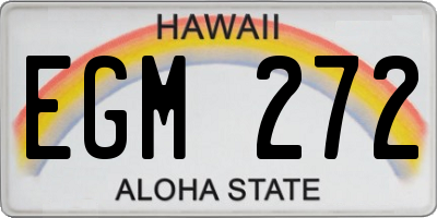 HI license plate EGM272