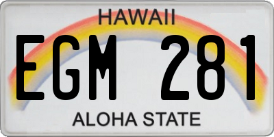 HI license plate EGM281