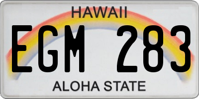HI license plate EGM283