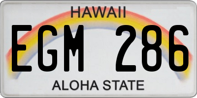 HI license plate EGM286