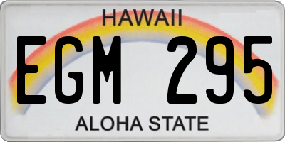 HI license plate EGM295