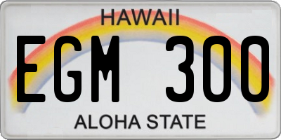 HI license plate EGM300