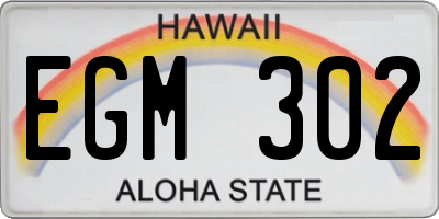 HI license plate EGM302