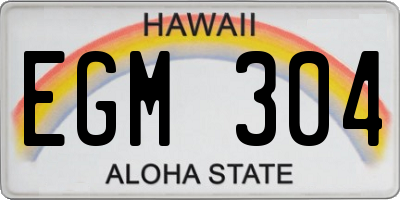 HI license plate EGM304