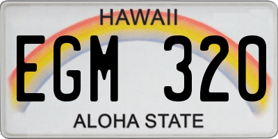HI license plate EGM320