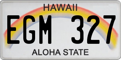 HI license plate EGM327