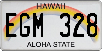 HI license plate EGM328