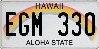 HI license plate EGM330