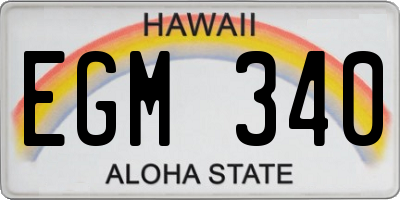 HI license plate EGM340