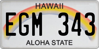 HI license plate EGM343