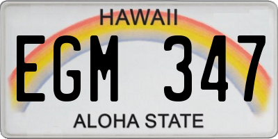 HI license plate EGM347