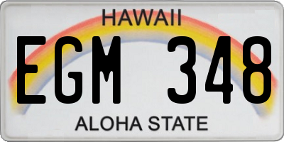 HI license plate EGM348