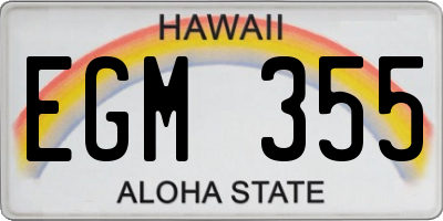 HI license plate EGM355