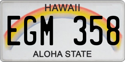HI license plate EGM358
