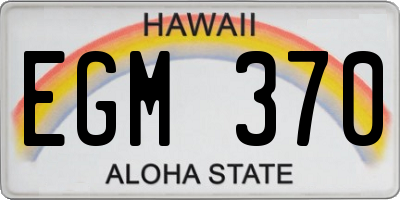 HI license plate EGM370