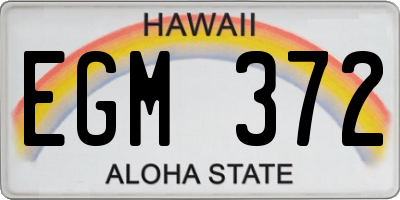 HI license plate EGM372
