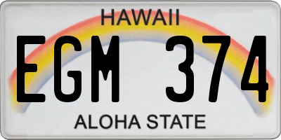 HI license plate EGM374